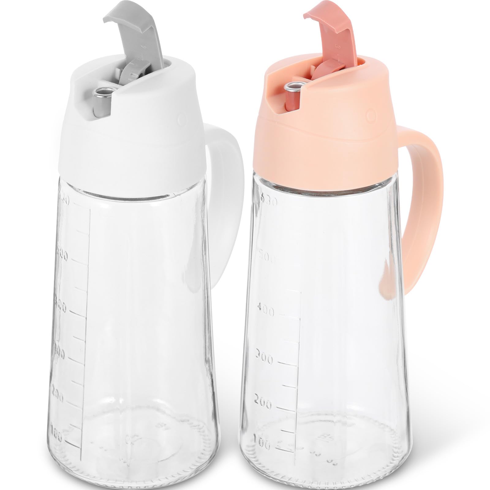 Glasflasche 2 Stück 630ml für Küche und Kochen mit Griff