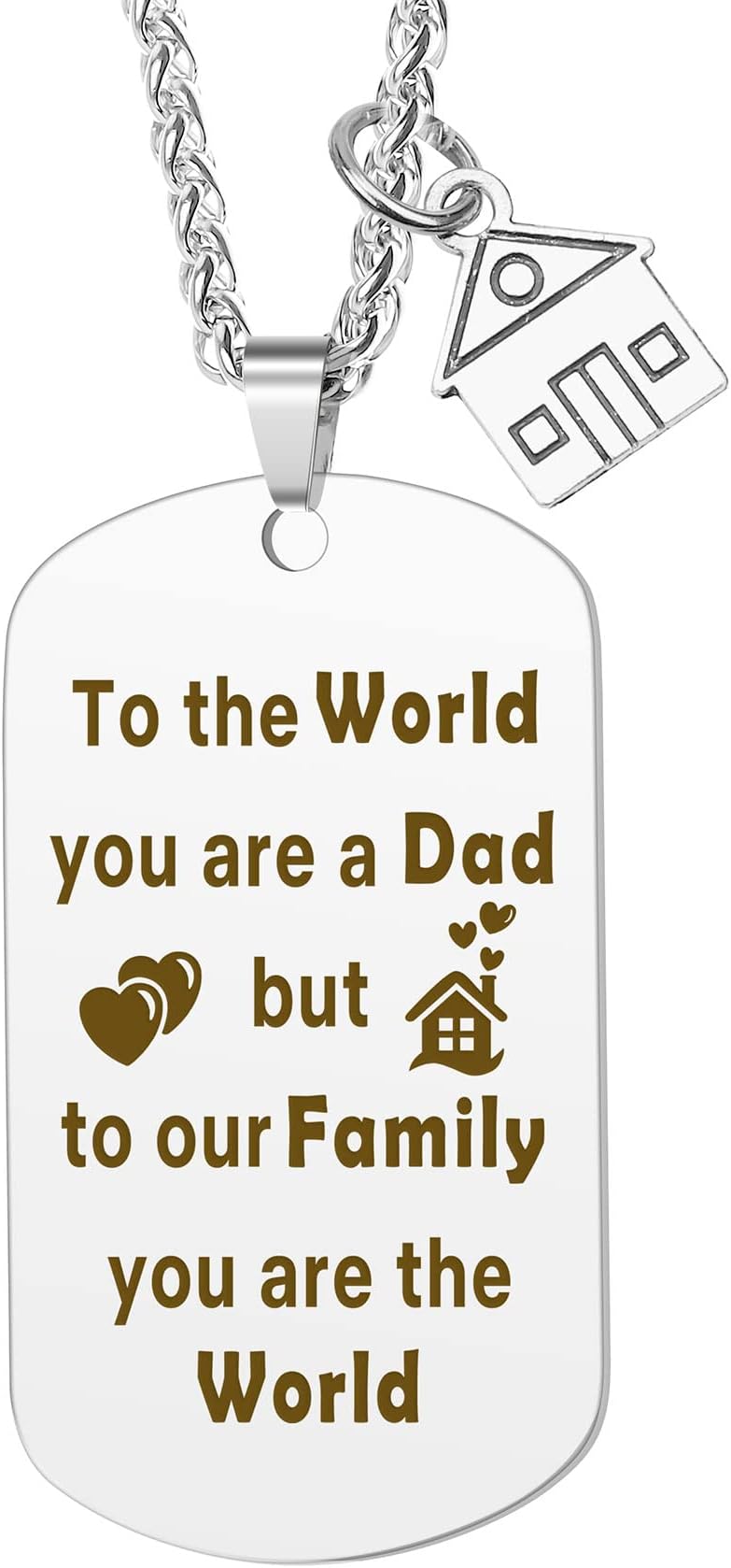 BOMEONFather's Day Gifts Dad Necklace Christmas Gifts for Men Thanksgiving Day Valentine's Day Anniversary Birthday New Year Daddy Grandad Thank You Family Presents from Daughter Son