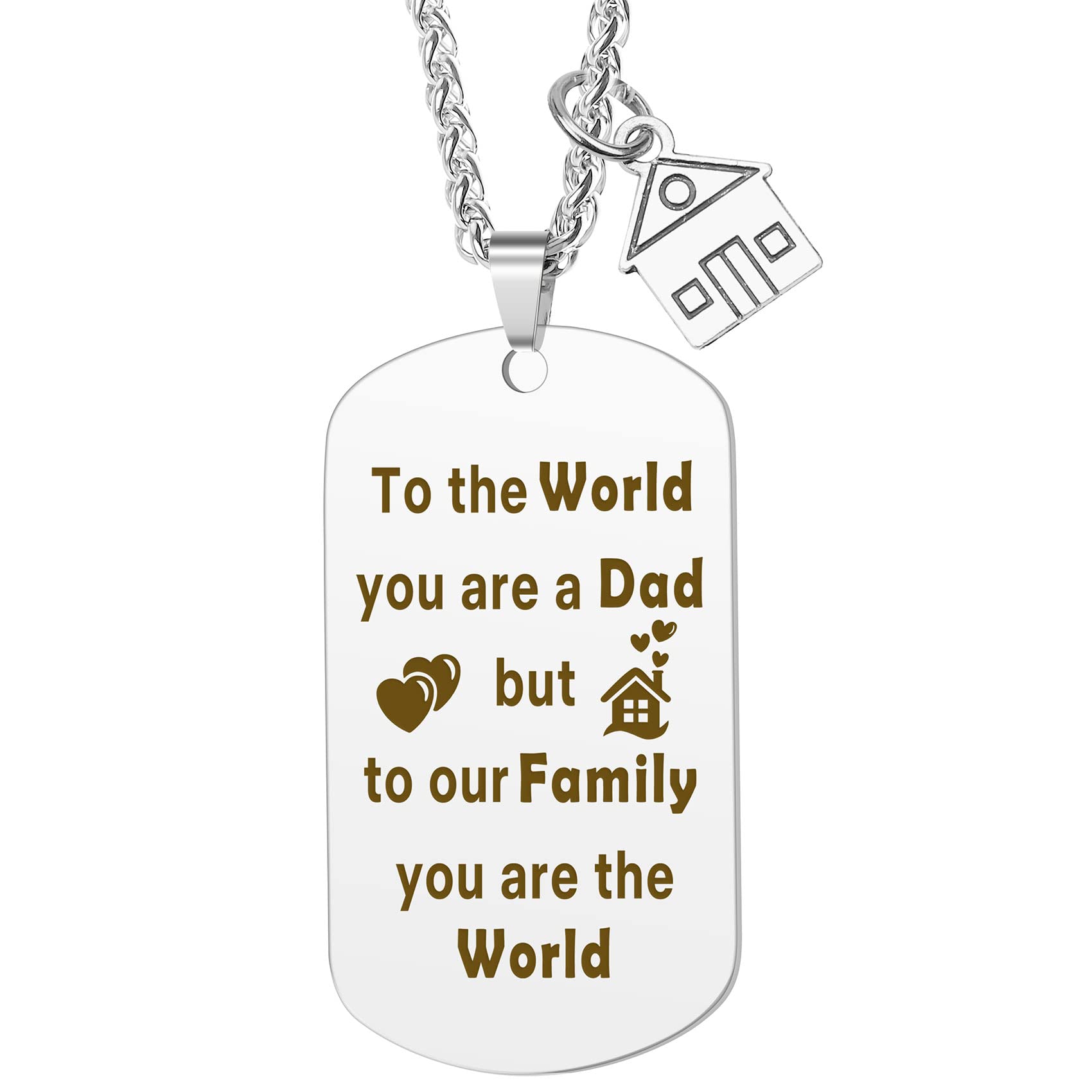 BOMEONFather's Day Gifts Dad Necklace Christmas Gifts for Men Thanksgiving Day Valentine's Day Anniversary Birthday New Year Daddy Grandad Thank You Family Presents from Daughter Son