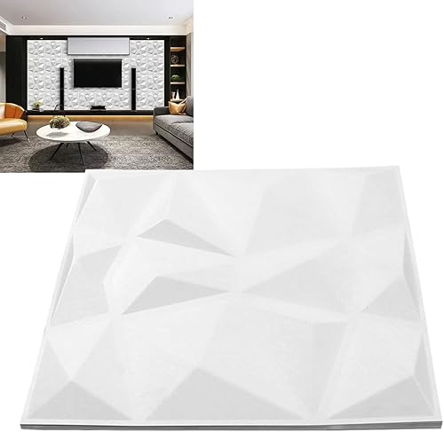 Vista 8 de 12 paneles de pared 3D de PVC de 19.7 pulgadas, panel decorativo con textura 3D para decoración de interiores, blanco, panel de pared 3D