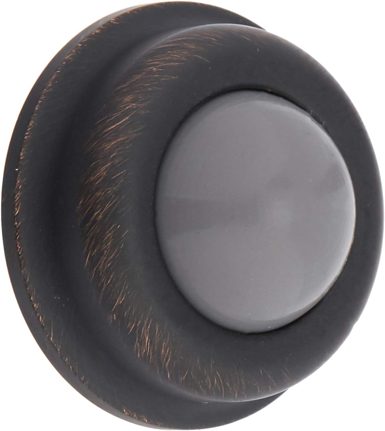 Baldwin 4015 1 Inch Diameter Convex Wall Mounted Flush Bumper, Vintage Brass
