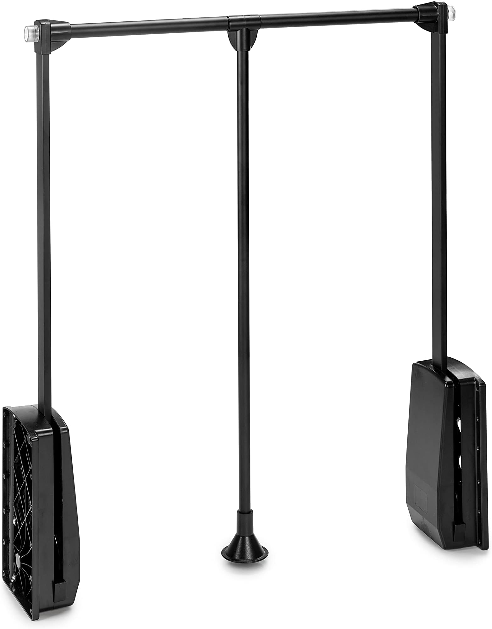 Emuca -Hang pull down wardrobe rail lift, adjustable width 23,6-32,6 inch (600-830mm), black