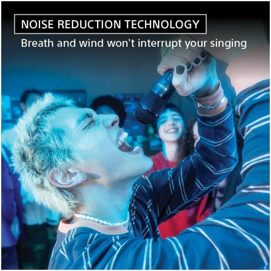 Sony ULT Mic Wireless Karaoke Black Microphone and Receiver with Duet Assist Bundle with Disposable Microphone Cover (2 Items)