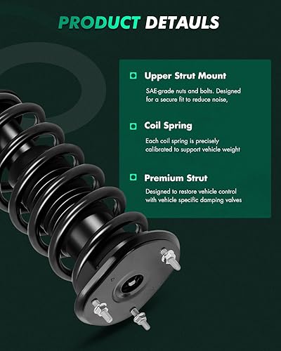 Vista 95 de SCITOO Puntales delanteros completos de resorte para Mercedes-Benz C230 08-09, para Mercedes-Benz C250 10-11, Mercedes-Benz C300 08-11