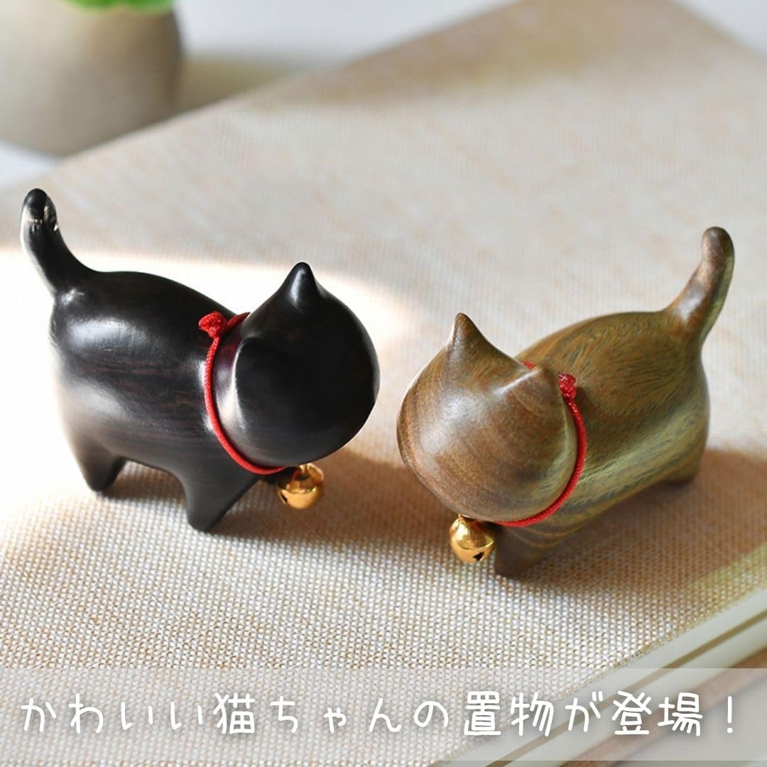 Amazon.co.jp: [AiO JAPAN] 置物 猫 木製 ラッキーキャット ミニ