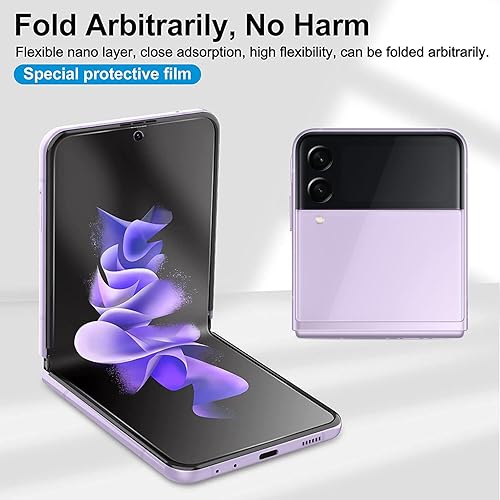 Miniatura 6 de Protector de pantalla de hidrogel compatible con Samsung Galaxy Z Flip 3  Flip3 (5G), película protectora de TPU flexible transparente HD no de