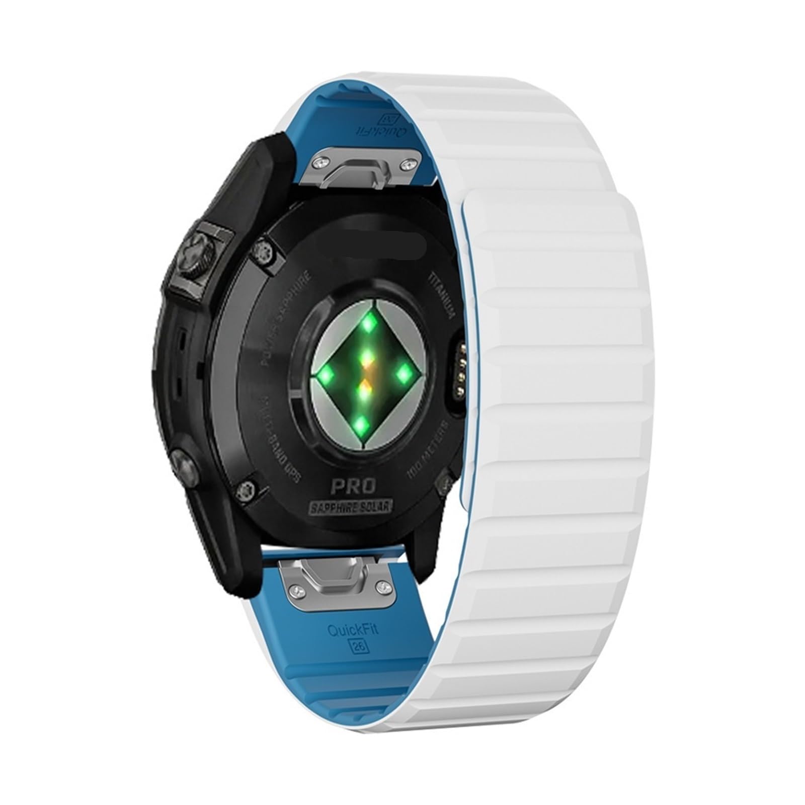 SERDAS For Fenix 8X Bands Fenix 7X Sport 22mm 26mm Watch Strap For Garmin Fenix 7/Fenix 6/Fenix 5/Fenix 6X Pro/Fenix 3/HR/Descent MK1/D2 Delta PX/D2 WatchBands(White and blue,22mm)