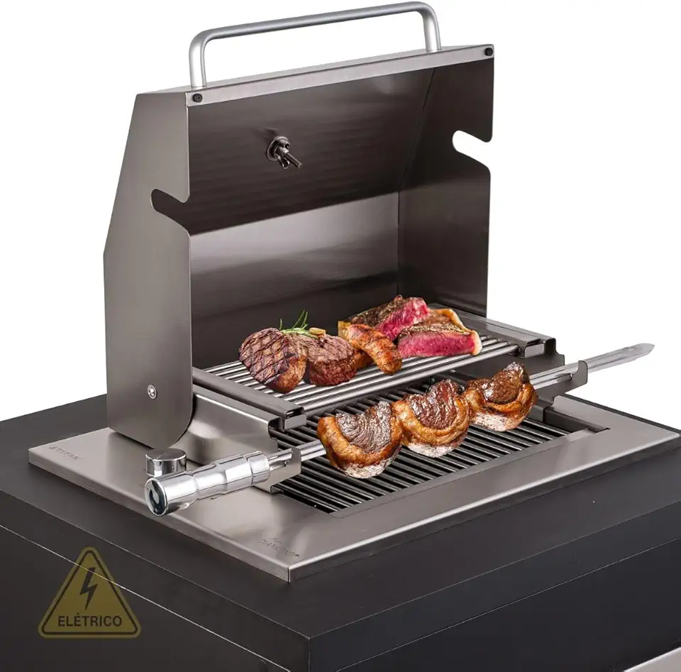 Titan Eletro, Churrasqueira Elétrica Grill de Embutir com Tampa Diamond Premium 127V Titan