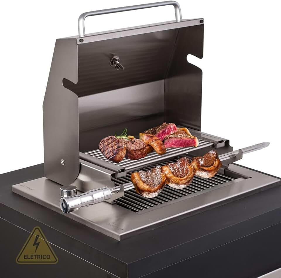 Churrasqueira Elétrica Grill de Embutir com Tampa Diamond Premium 127V Titan