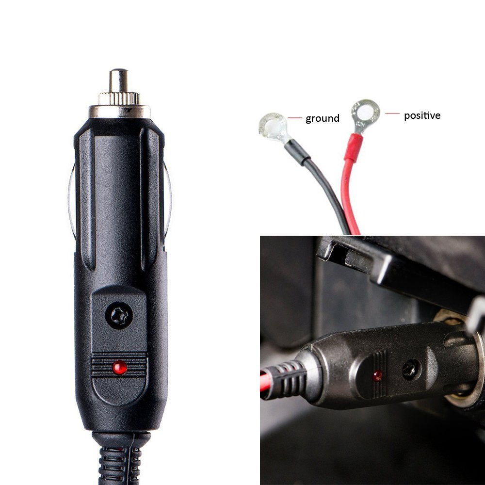 cigarette lighter power and ground LEDGlow 12 Volt Adapter - Quick Connect Crimp Connectors 12V Cigarette Lighter Plug with