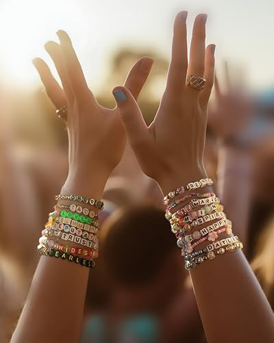 Miniatura 2 de Deinduser 1064 cuentas de letras  cuadrado blanco para pulseras de acrílico joyería fabricación pulsera alfabeto con tinta negra, S-W0B