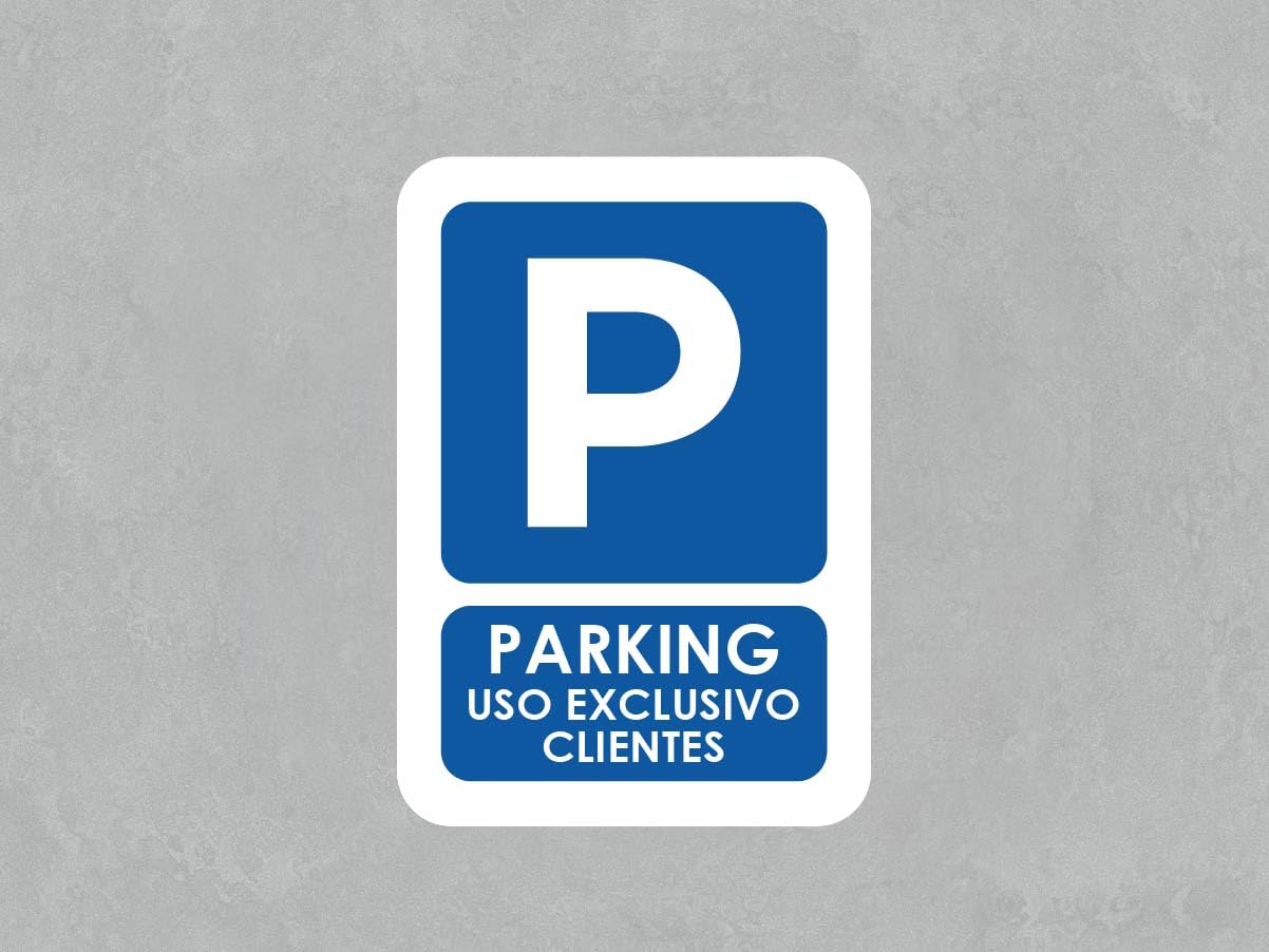 Pack 10 Señales PVC Parking Privado Uso Exclusivo Clientes | Tamaño A5 (14,80x21cm) Material PVC Resistente