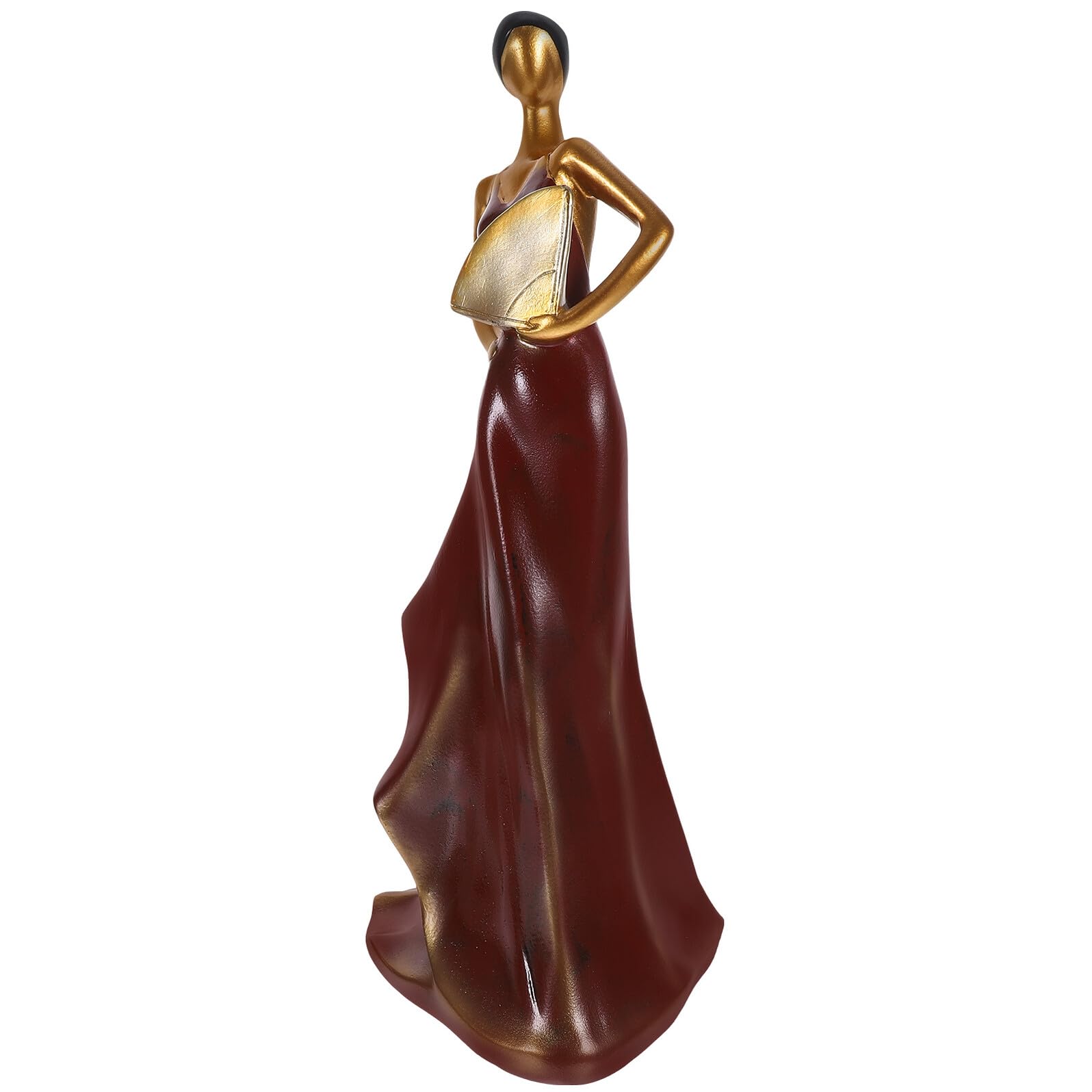 Statuette Femme Élégant Porte-Bouteille Rouge Finition Prestige