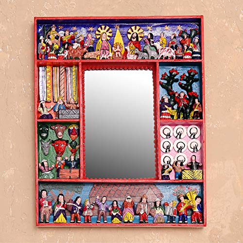Novica Religious Wood And Ceramic Wall Mounted Mirror, Multicolor, Chapel Of Bethlehem' #TOP3