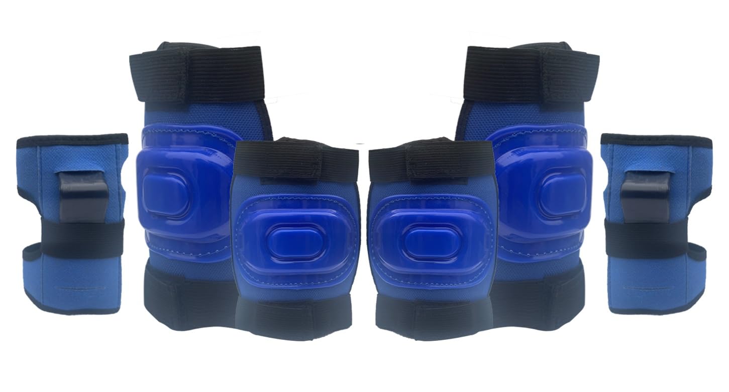 Rioff® Protective Set Guard Protection kit with Knee, Elbow and Wrist Guards (Set of 6) Suitable to Kids of Age 6-15 Years for Skating, Cycling, Roller Skating (Blue) (Small (Upto 7 Years)) (B0CWNGLMQD) Amazon Price History, Amazon Price Tracker