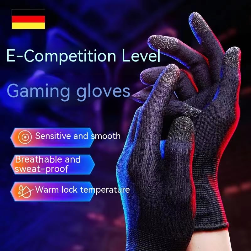 ❣️未使用❣️ゲームグローブ フィンガーゲーム通気性 防汗タッチ ブラック/レッド FPS向け】ゲーミンググローブのおすすめ11選！エイムを上達させ