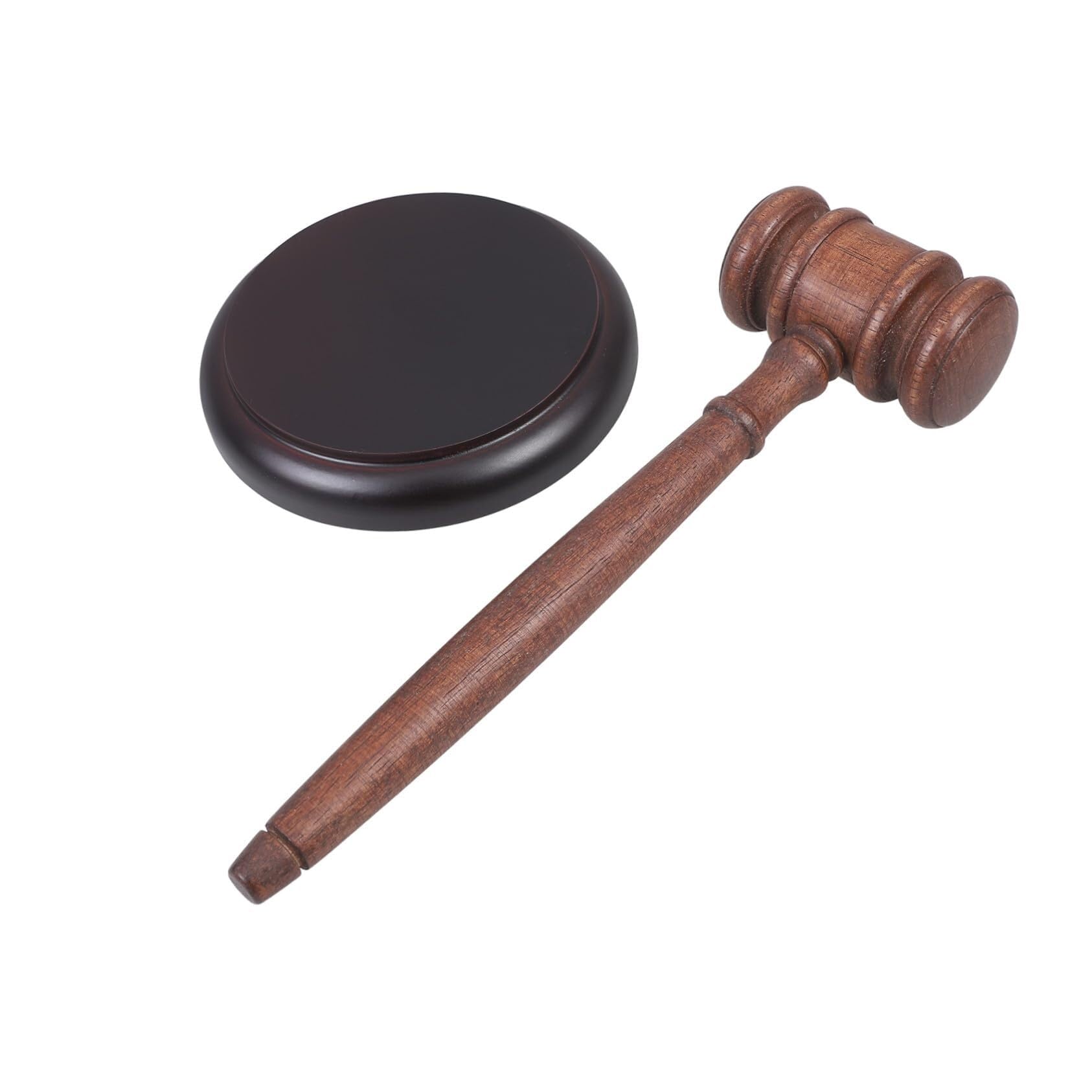 Martillo de juez de madera retro con base y bloque de sonido, martillo de corte de agarre cómodo for abogados, subastadores, uso legal y de subasta Mazas de madera