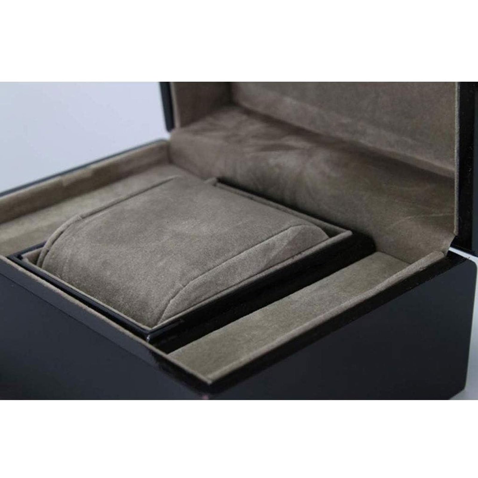 Caja portátil de madera for relojes individuales de 13,5 cm/5,3 pulgadas, for exhibir broches y joyas, ideal for relojes y accesorios valiosos.