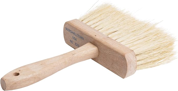 Marshalltown Masonry Brush, 6 1/2 x 1 3/4 Inch, Tampico Fiber Bristles, Assembled in USA, Concrete Brush, Masonry and Concrete Tools for Stucco, 829