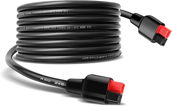 14AWG 30A Anderson Extension Cable Solar Extension Cord,10FT | Compatible With GZ Yeti /G500, Explorer 1000,Solar Generator, For Renogy, Boulder 200 Solar Panels