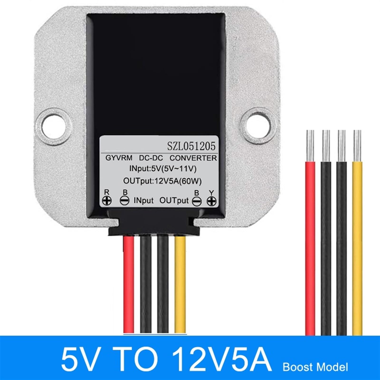 Convertitore CC/CC step-up da 5 V a 12 V Modello boost da 5-11 V a 12 V 1-5 A Nero 1 Unità