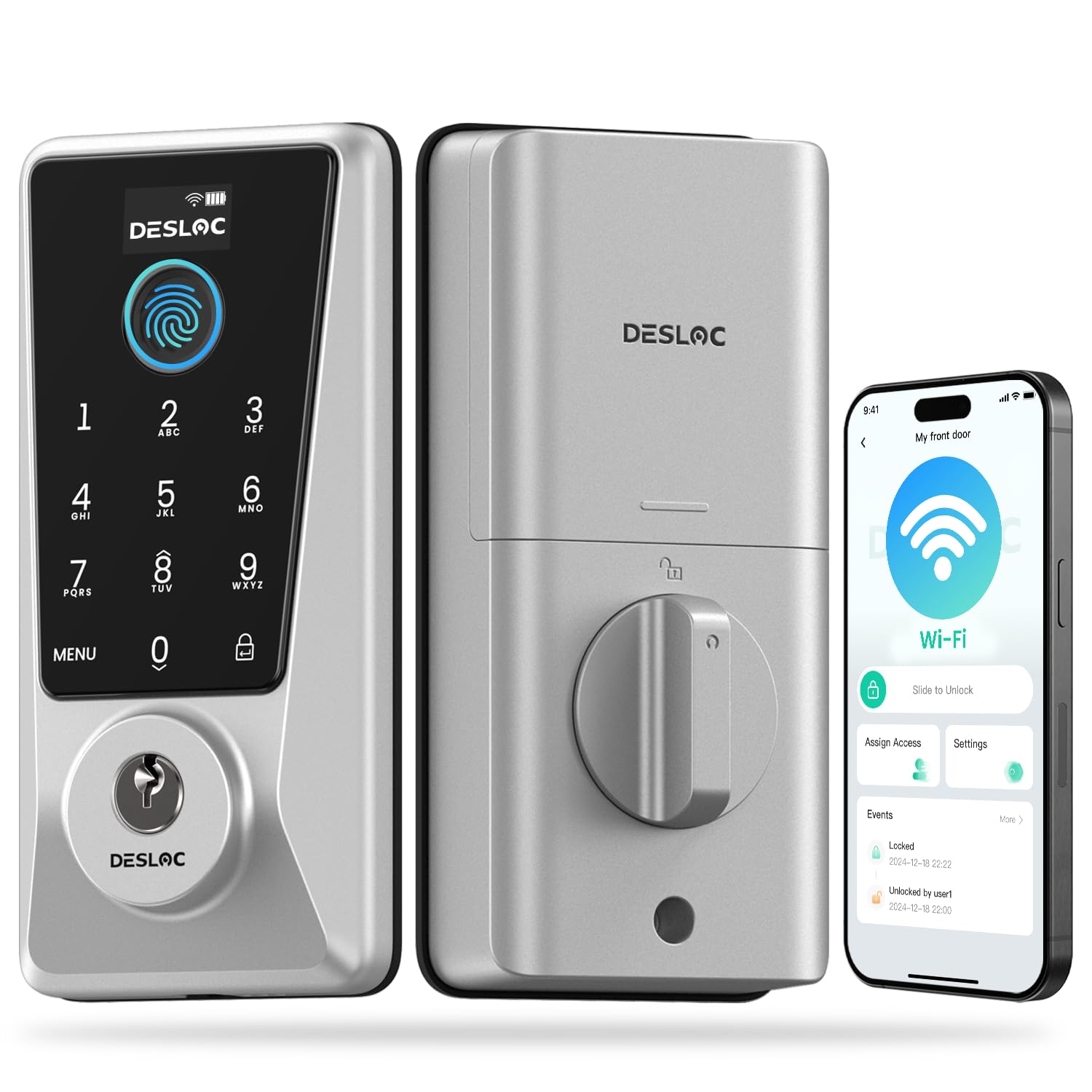 DESLOC WiFi Fingerprint Smart Keypad Door Lock D110 Plus with App Control
