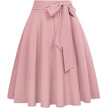 Belle Poque Women High Waisted A Line Skirt with Pockets
