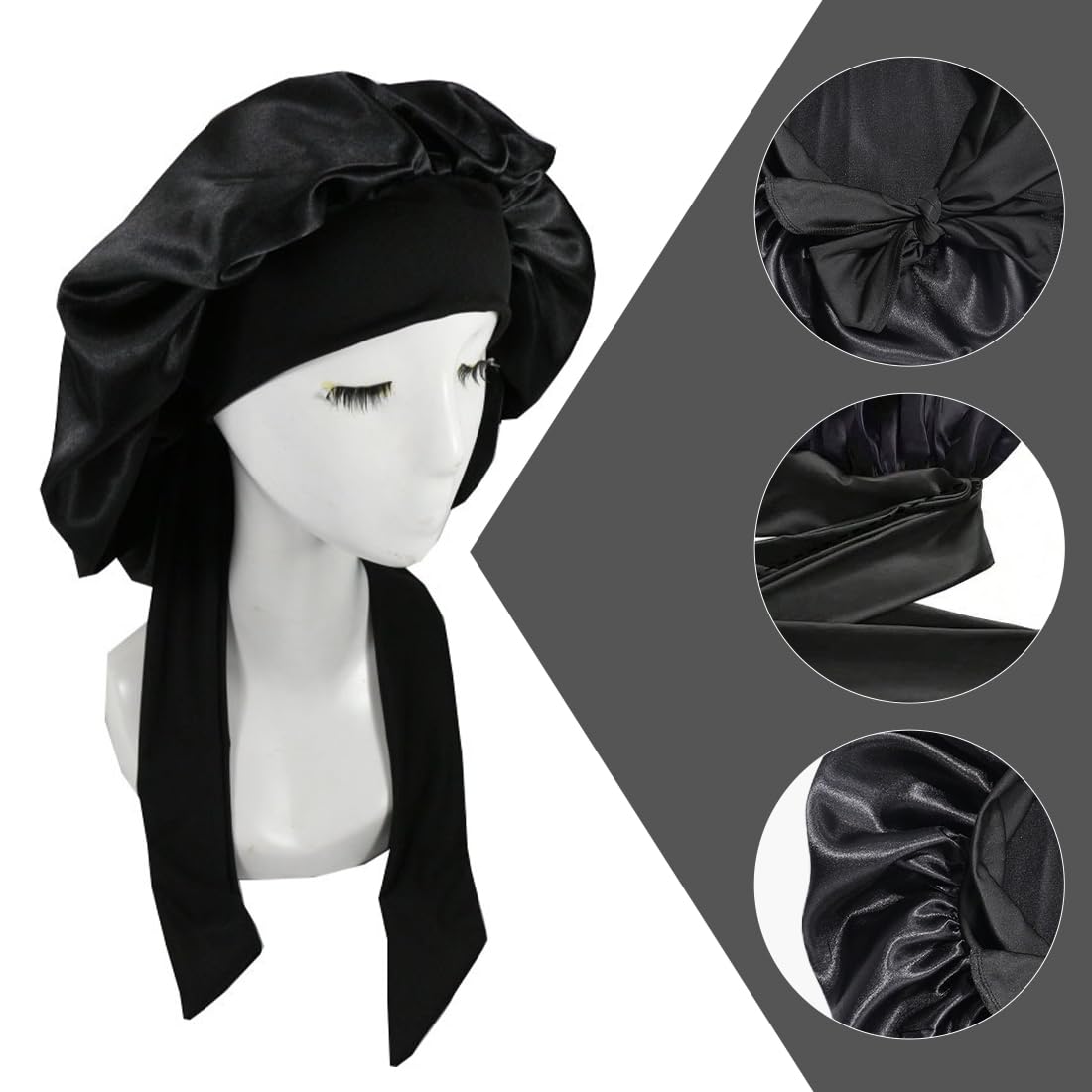 Gorro de Seda de Morera 100% Natural para Mujer - 1 Pieza, Suave y Cómodo para Dormir, Pelo de Seda