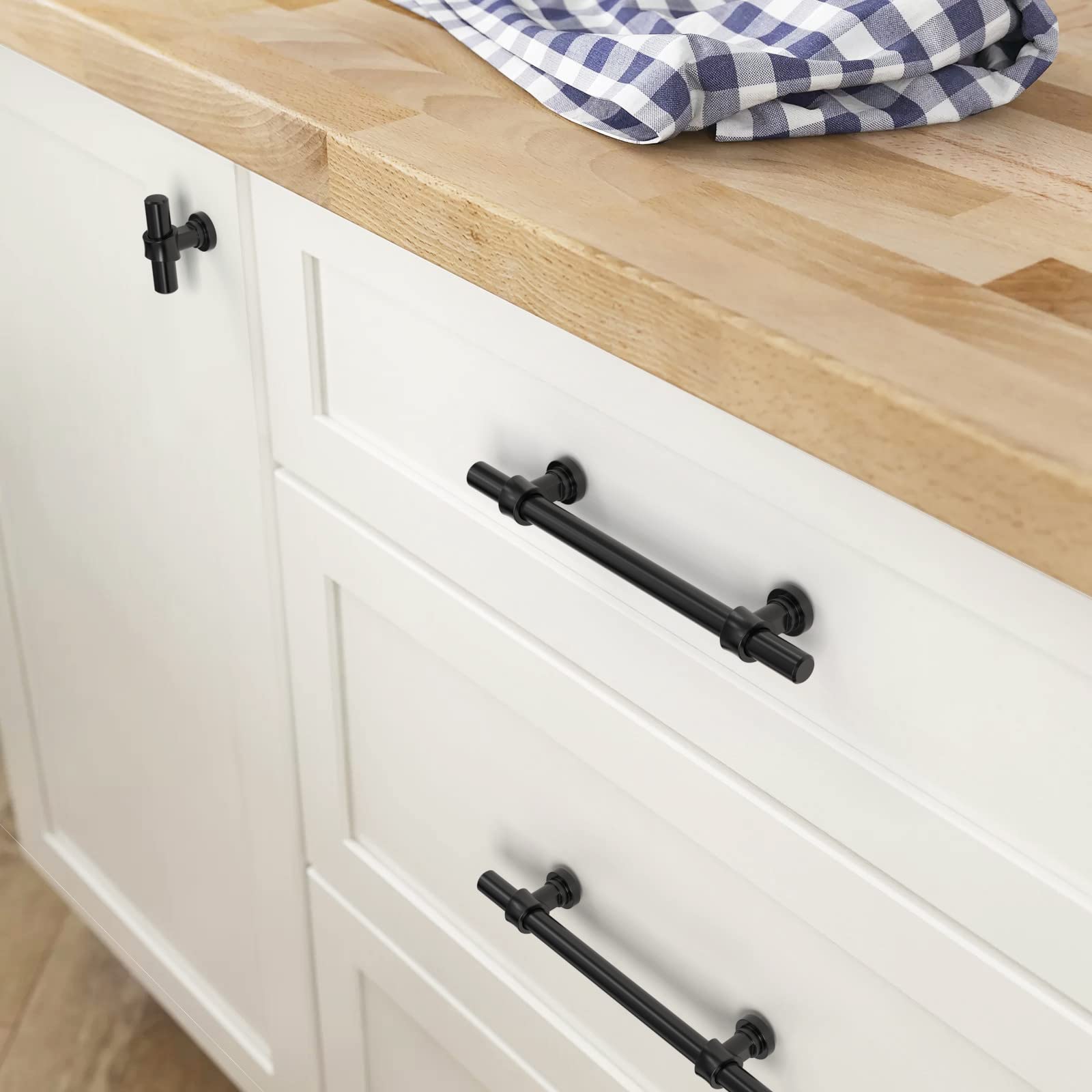 Asidrama 10 Pack Matte Black Cabinet Knobs Kitchen Matte Black Cabinets - View #4