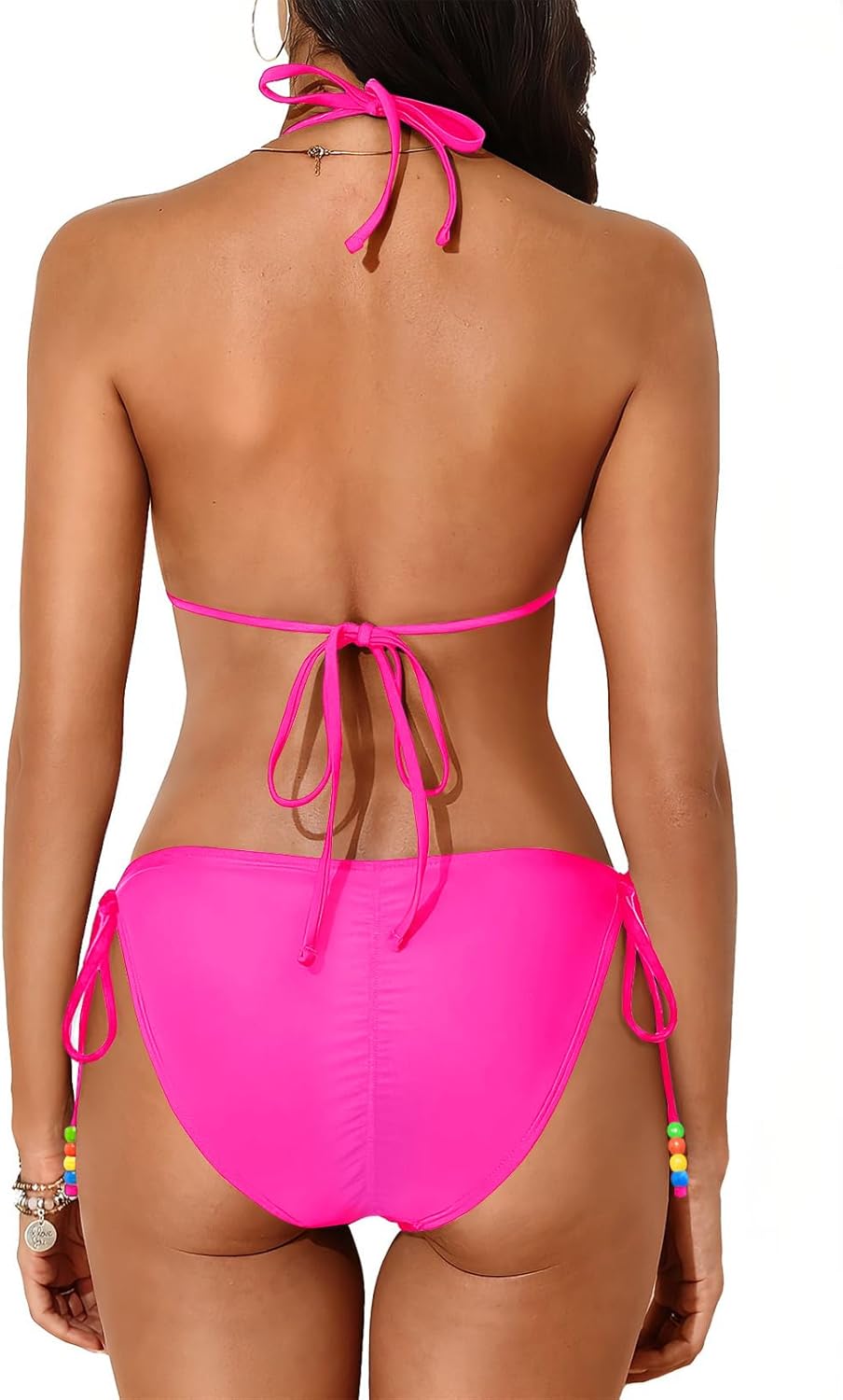 Triangle Bikini Sets for Women - Halter Two Piece Swimsuit String Bathing Suit 2025 Cute Swimwear - Image 2