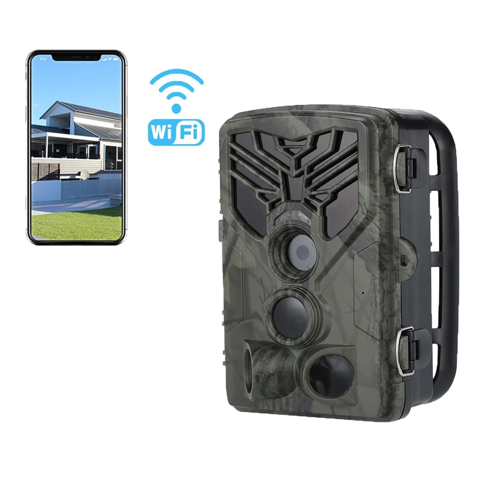 Cámara Vida Silvestre Cámara De Rastreo con Aplicación WiFi, Control por Bluetooth, Transmisión En Vivo, Cámaras Caza WIFI830, 24MP, 1296P, Visión Nocturna, Trampas For Fotos Vida Silvestre