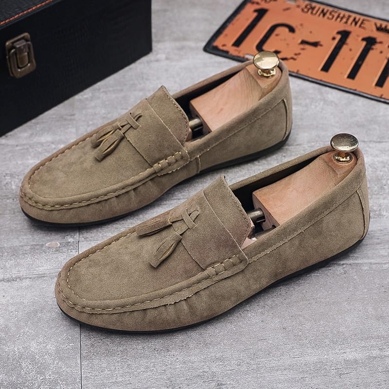 Men's Loafers Nubuck Leather with Tassel Driving Style Loafer Comfortable Lightweight Flexible Prom Classic Slip-on2
