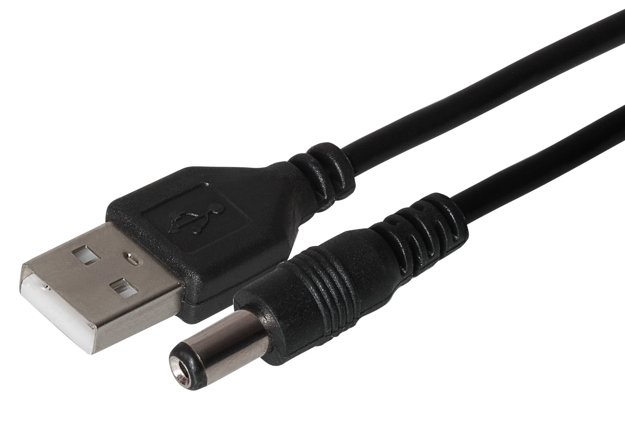 Maplin Power Supply Cable USB-A to 5.5 x 2.1 x 10mm Plug, 1m