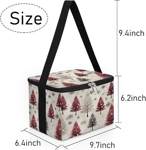 Miniatura 7 de Christmas Trees Modern Pattern Insulated Lunch Bag Women Reusable Lunch Tote Square Meal Bag for Adults Men Cooler Lunch Box for Work Travel Picnic