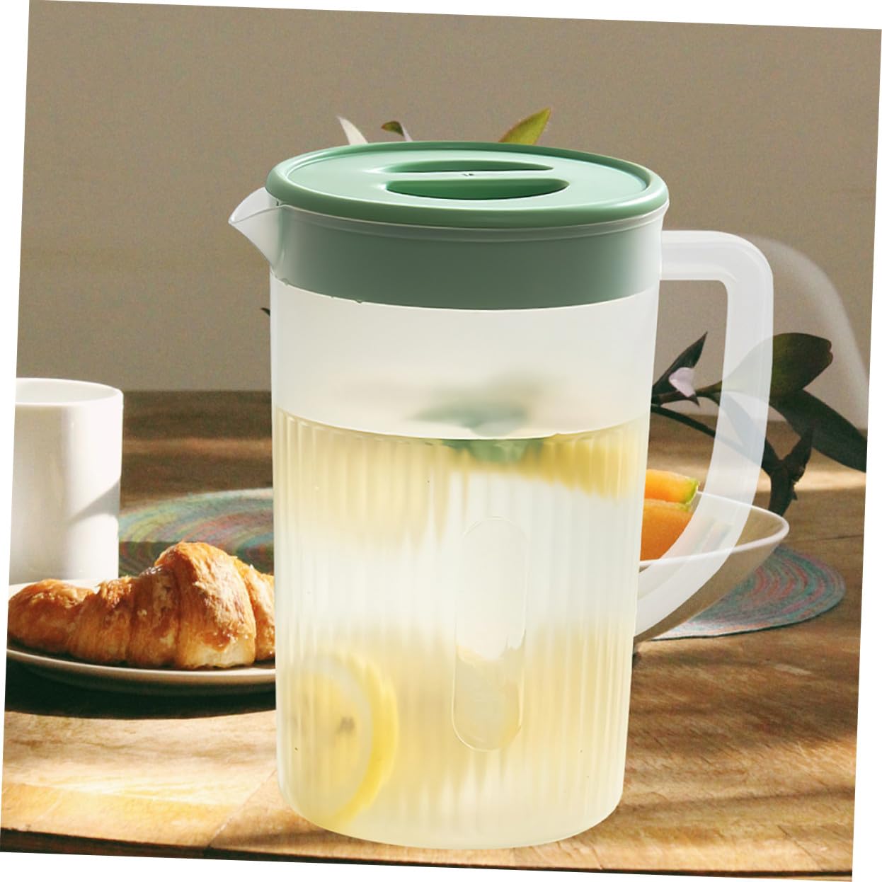 Cabilock 2piezas Jarra de Agua de Plástico Unidades con Tapa para Nevera Resistente al Calor para Té Limonada Helado y Bebidas Frías