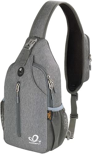 WATERFLY Crossbody Sling Backpack Sling Bag Travel Hiking Chest Bags