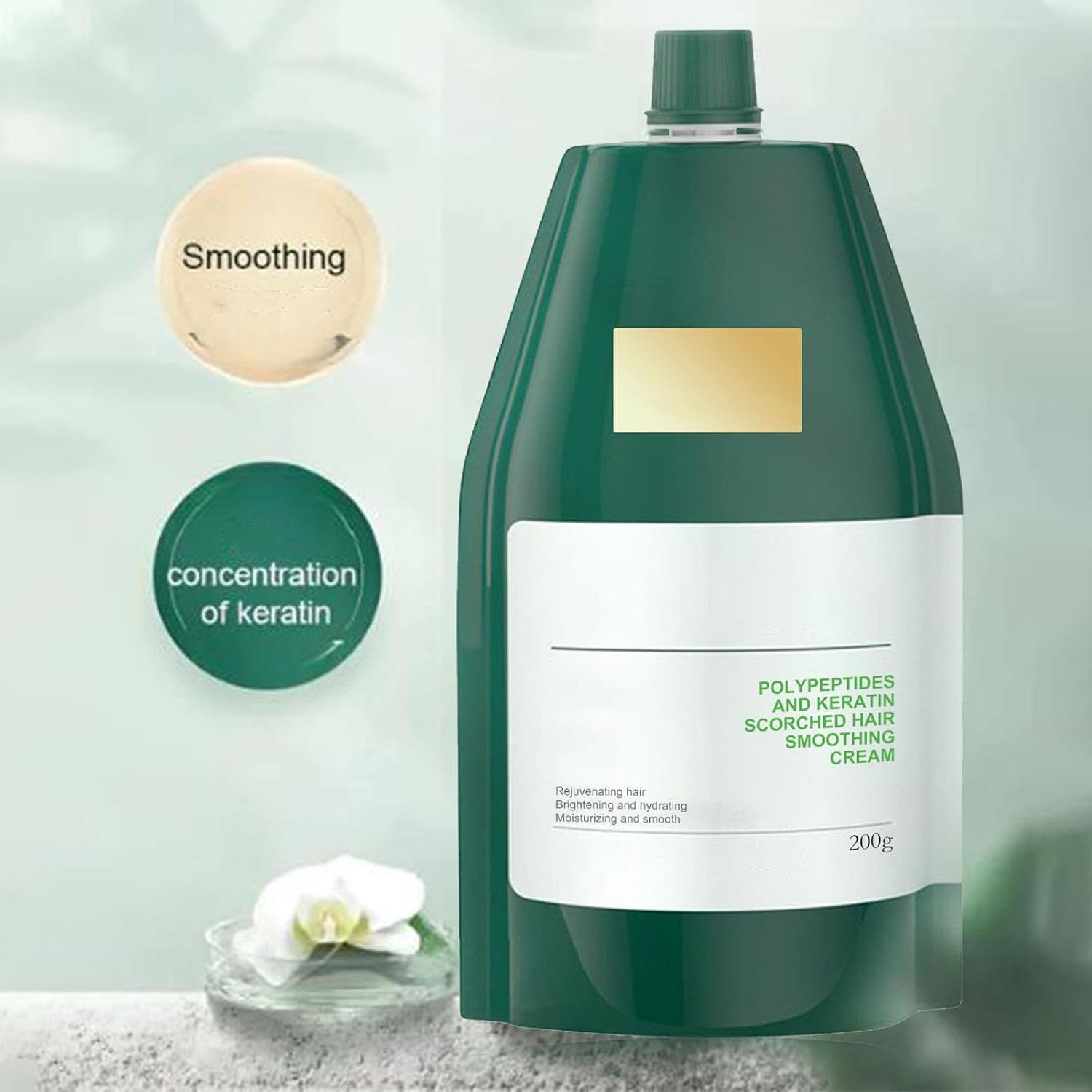 Krem do włosów polipeptydowych z keratyną, nawilżający smoothing Hair Damage Repair Cream, profesjonalny krem do włosów z keratyną do silnie farbowanych i zniszczonych włosów, polipeptydów, keratyny