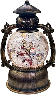 [AiO JAPAN] クリスマス オルゴール スノードーム ライト ーVer2ー ランタン風 USB対応 乾電池対応 (雪だるま オルゴール)