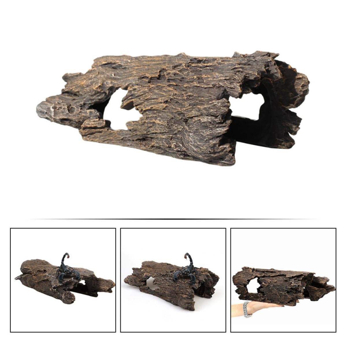 Mikikit Tocón de Paisaje Decorativo de Resina para Pecera, Árbol Artificial para Acuarios, Resistente al Desgaste y Adecuado para Decoración de Peceras Pequeñas