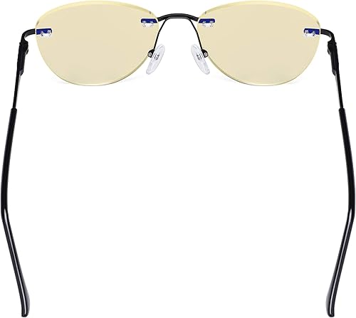 Vista 23 de CessBlu Ladies Cat-eye Blue Light Blocking Glasses Anti Glare UV Rimless Computer Eyeglasses for Women Reading Screen