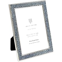 Isaac Jacobs 4x6 Navy Leather w/Silver Metal Picture Frame w/Easel