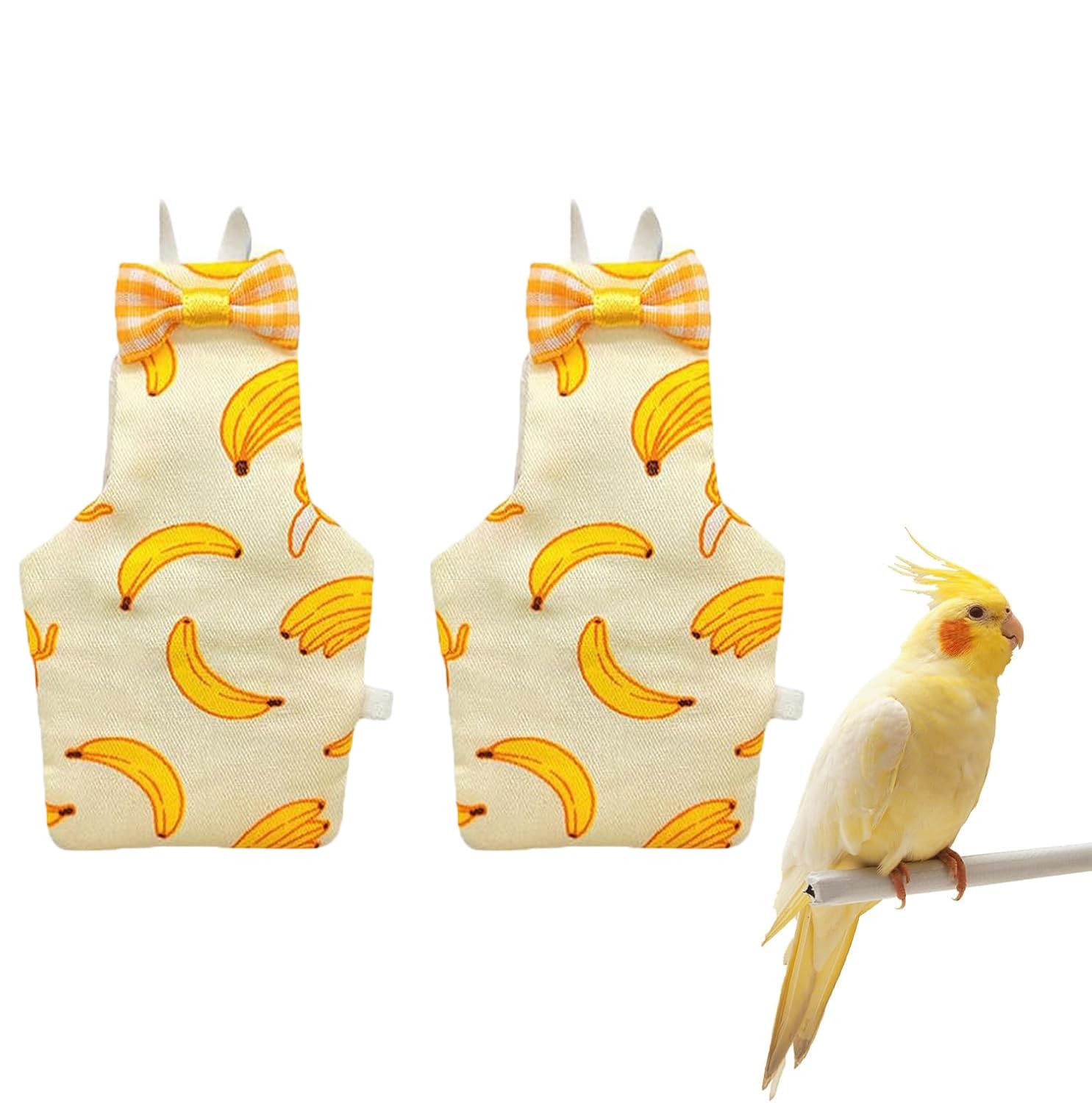 2 pcs Bird Diaper, 2-Pack Parrot Diaper Set with Adjustable Straps, Lightweight and Washable Bird Diapers for Cockatiels, Budgies, and Small Parrots, Size L
