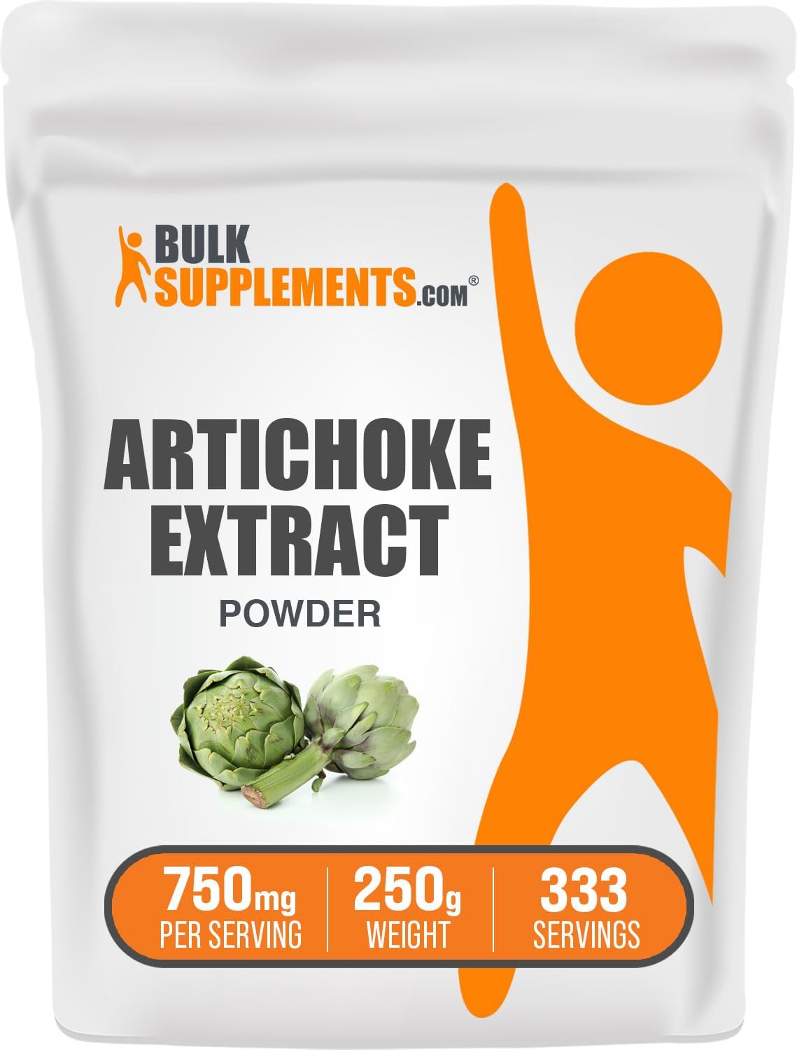 BulkSupplements.com Artichoke Extract Powder - Herbal Supplement, Sourced from Artichoke Leaf & Stem - Gluten Free - 750mg per Serving, 333 Servings (250 Grams - 8.8 oz)