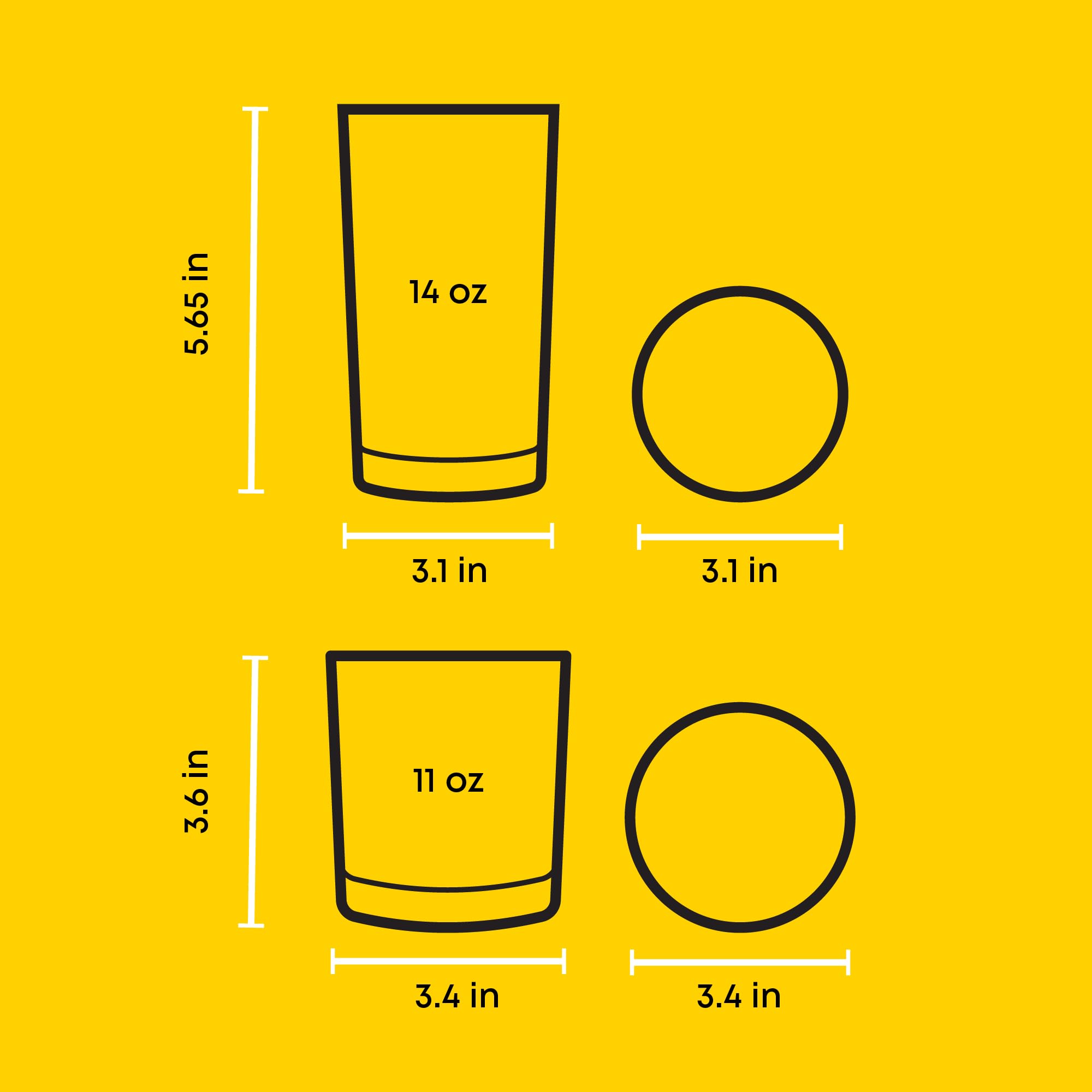 JoyJolt Alain - Set di 8 bicchieri da bar Highball da 396,9 g e Lowball da 283,5 g, per cocktail, succhi di frutta, whisky o acqua, set di bicchieri da cucina o bar