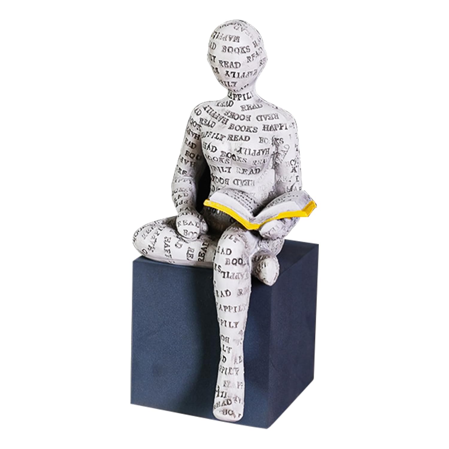 Buachois Lectura Mujer Figura, Figura Decoración para Estante, Pequeñas Mujeres Lectoras Escultura en Forma Personalizada Pintada a Mano Lectura Villano Escritorio Libros Estante Artesanía Estatua (5)
