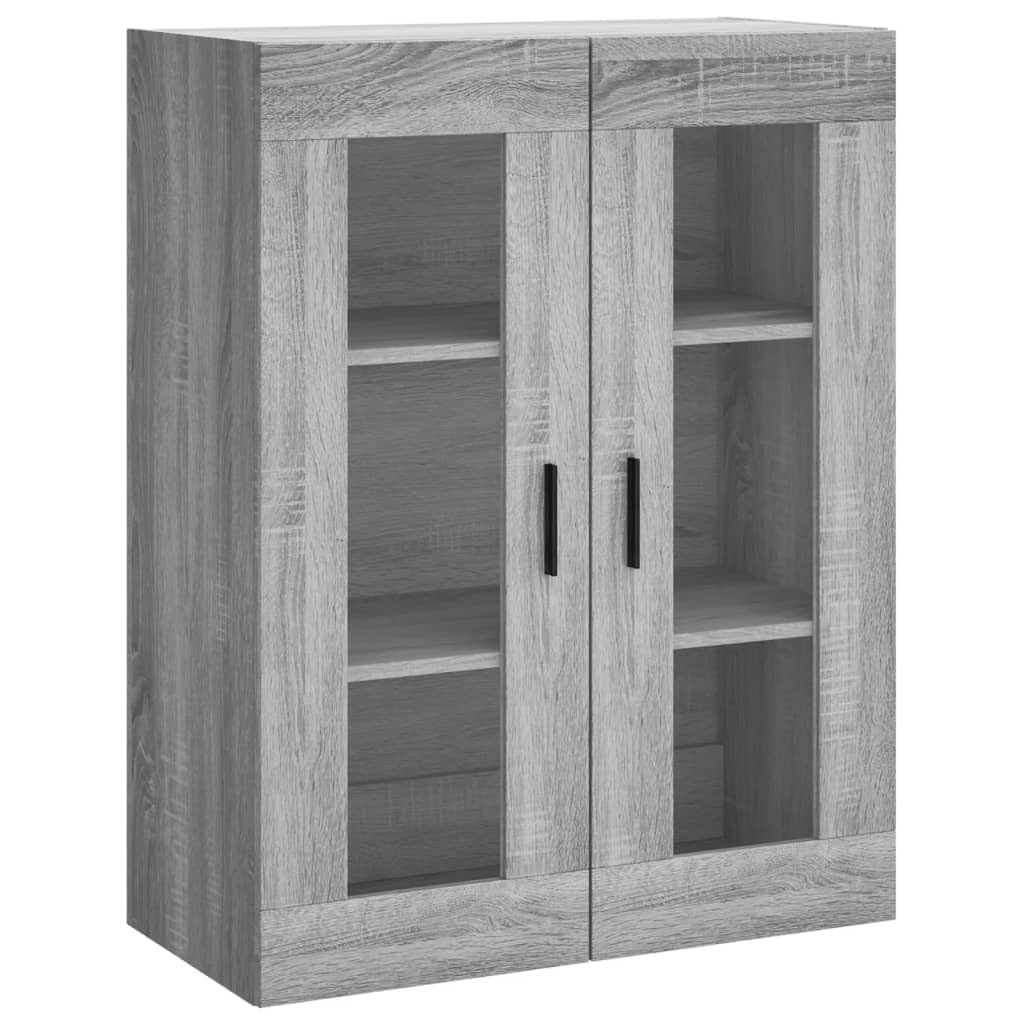 Meuble haut gris sonoma 69,5 x 34 x 180 cm en bois avec portes
