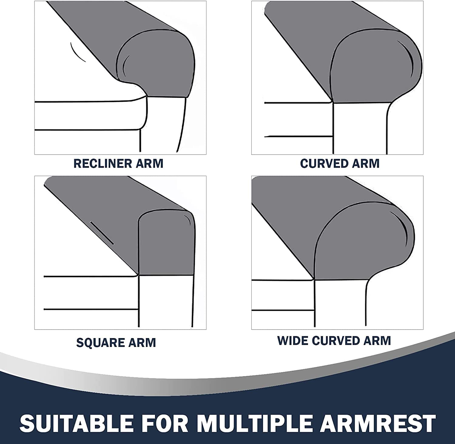 XIEHUZA 1Pair Armrest Chair Covers - Image 4