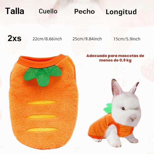 Foto 4 de 6 de Disfraz de conejillo de indias suave para mascotas, ropa cálida de felpa para conejillo de indias, hurón