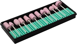 12-teiliges Keramik-Schleifkopf-Set für Drehwerkzeuge, 2,35 mm Schaft, Fräsen, Polier-Bits für Metall, Holz, Jade, Glas, Nagelpflege, Gravur (transparente Schale)