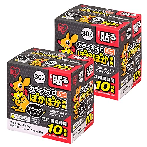 Mini bâtons chauds Iris Ohyama Cairo noir format compact lot de 2 packs